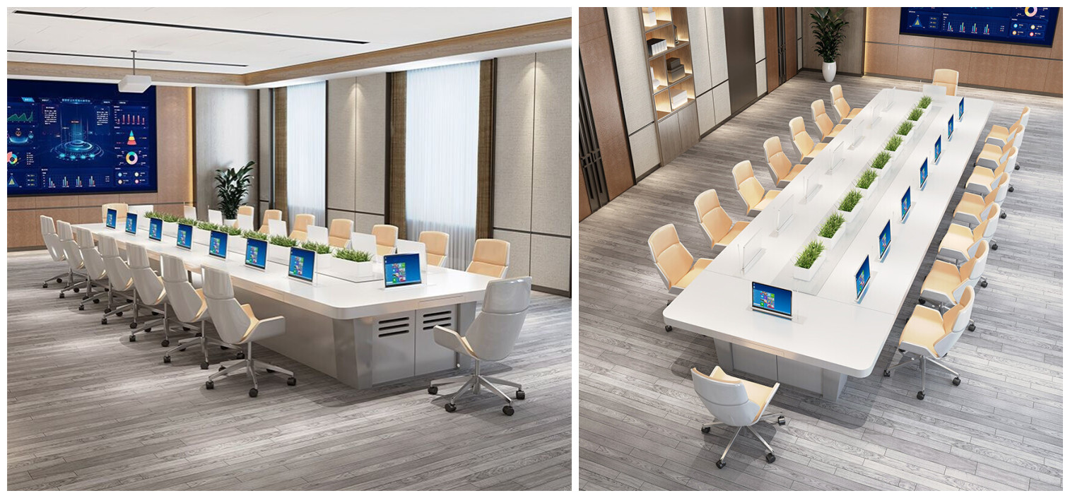 辦公無紙化會(huì)議桌 烤漆無紙化會(huì)議圓桌-品源辦公家具定制